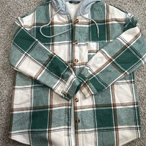 Plaid Green and Cream Women's Jacket